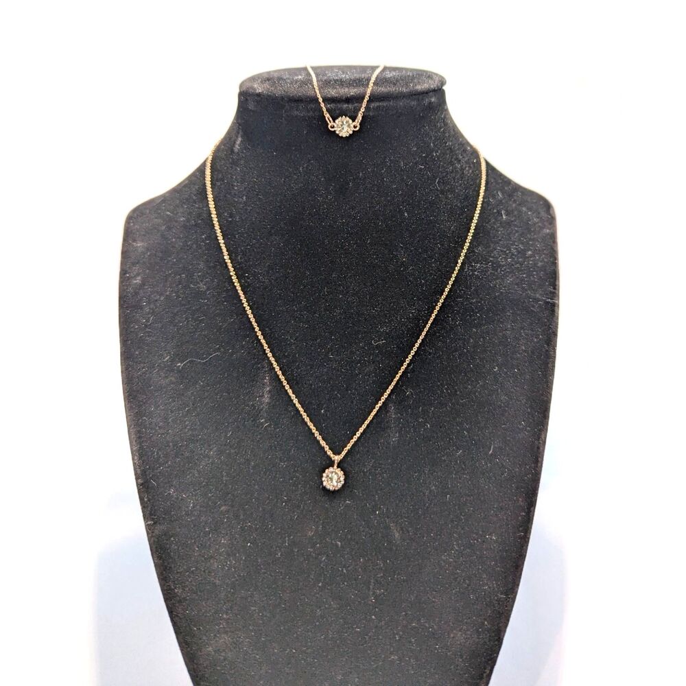 LC Rose Gold Chain Rhinestone Charm Bracelet Necklace Set